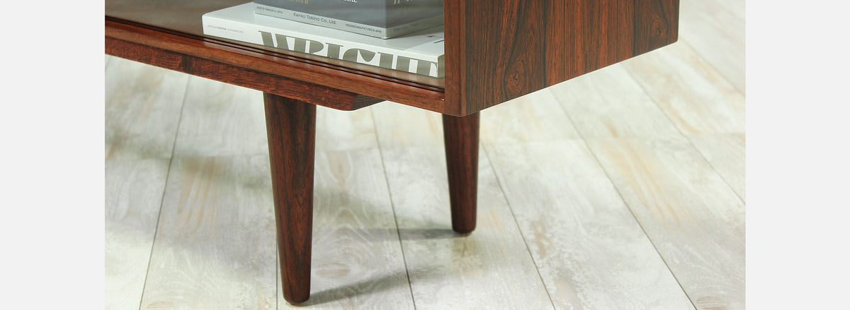 Danish Modern Rosewood Bookcase with Glass Doors