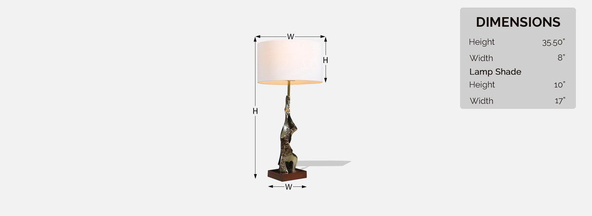 Richard Barr Brutalist Table Lamp for Laurel Lamp Co.