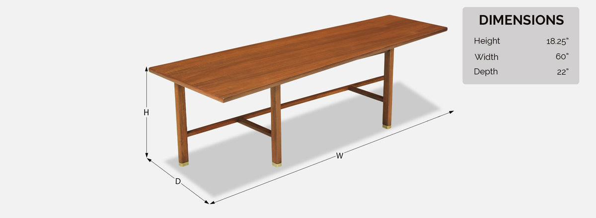 Edward J. Wormley Asymmetrical Coffee Table for Dunbar