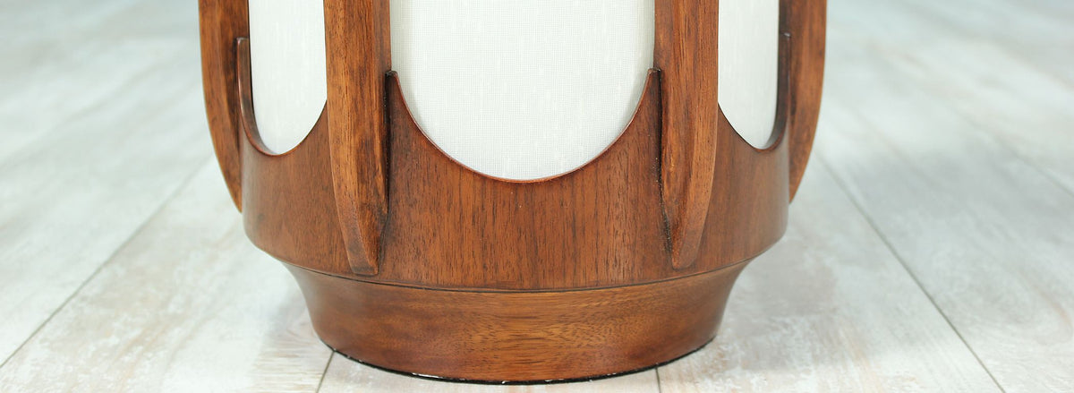 Mid-Century Column-Style Walnut Floor Lamp by Modeline