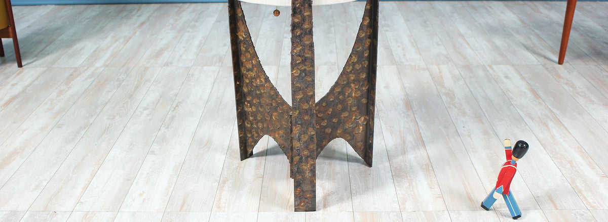 Mid-Century Sculpted Brutalist Metal Floor Lamp