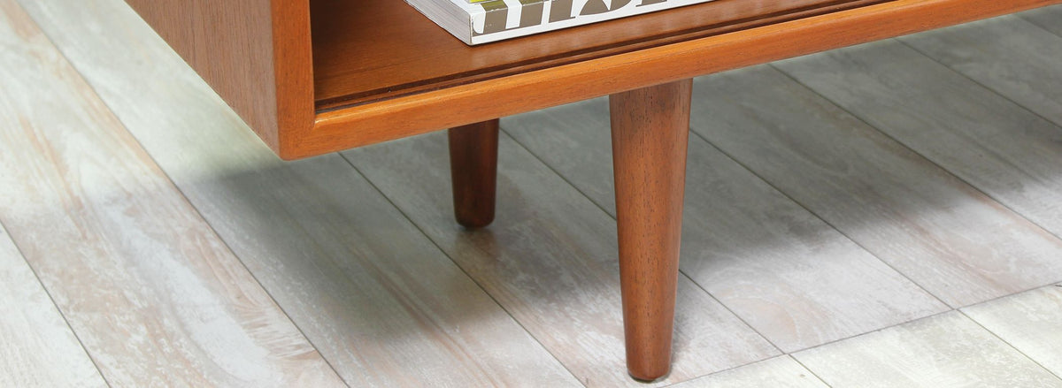 Danish Modern Teak Bookcase with Glass Doors