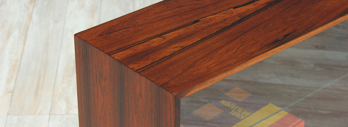 Danish Modern Low-Profile Rosewood Bookcase 