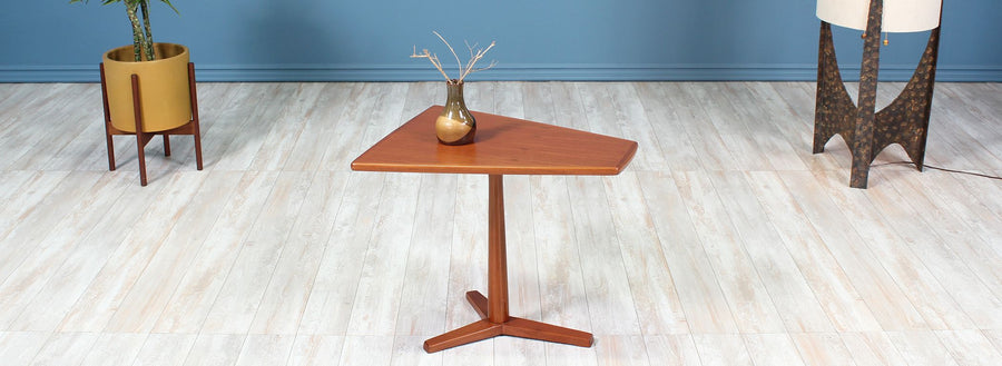 Swedish Modern Tri-Leg Teak Side Table by Dux