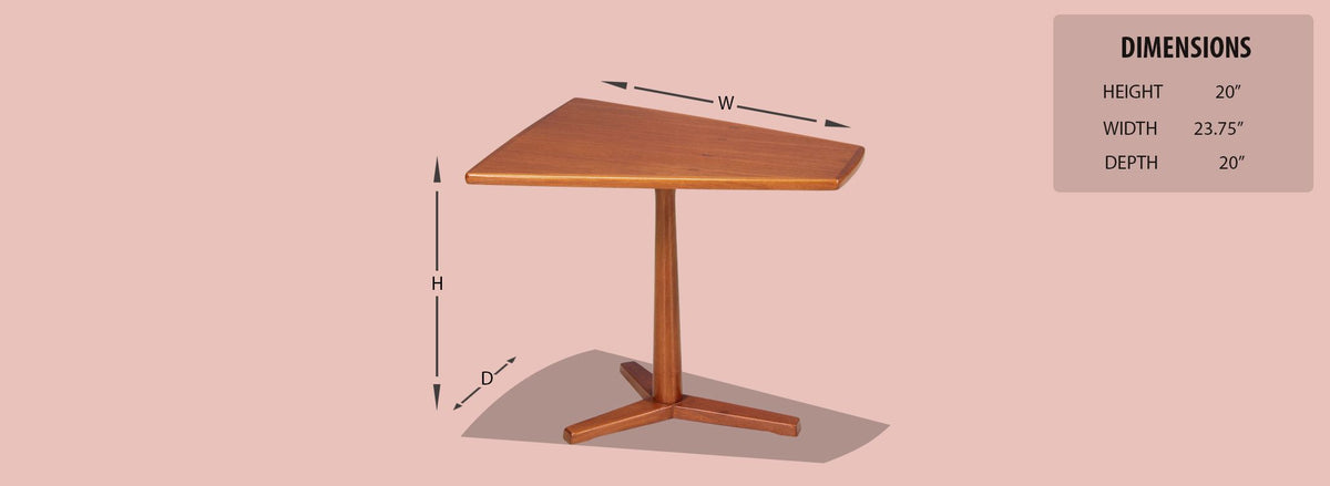 Swedish Modern Tri-Leg Teak Side Table by Dux