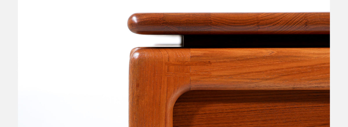 Danish Modern Floating-Top Teak Desk with Bookcase by Dyrlund