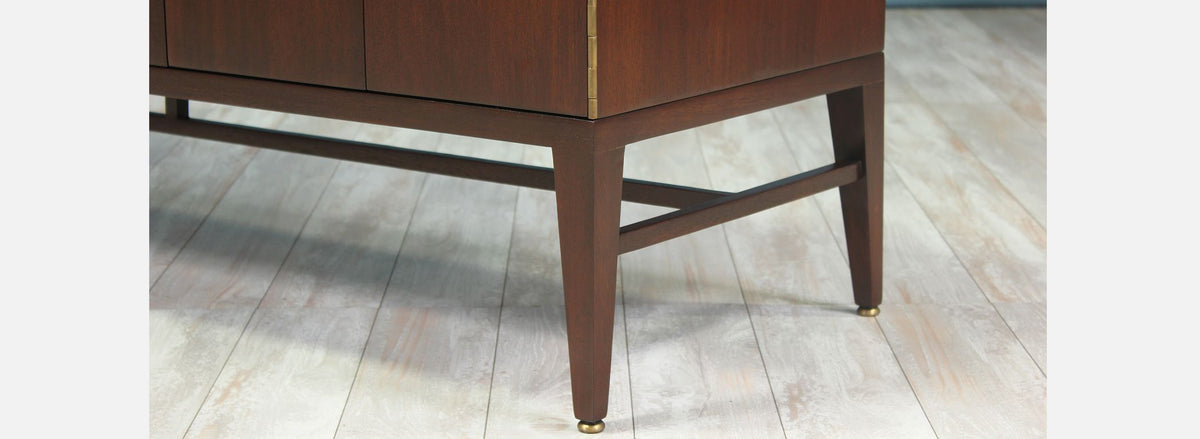 Paul McCobb “Irwin Collection” Credenza with Bi-Folding Doors & Black Marble Top