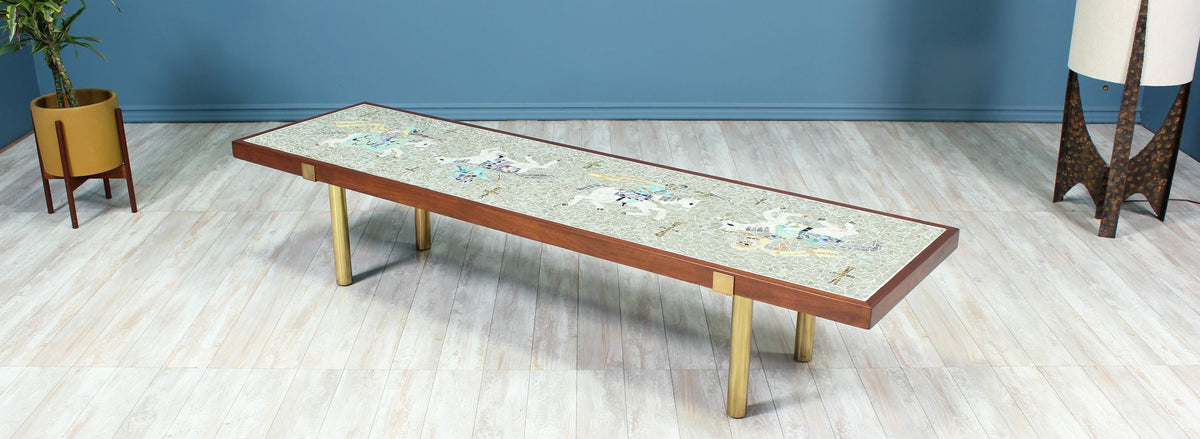 California Studio Coffee Table with Venetian Tile-Top by Conrad Divine 