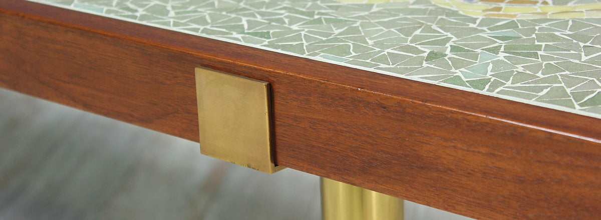 California Studio Coffee Table with Venetian Tile-Top by Conrad Divine 