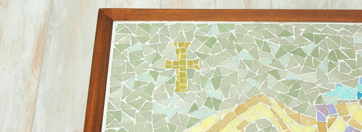 California Studio Coffee Table with Venetian Tile-Top by Conrad Divine 