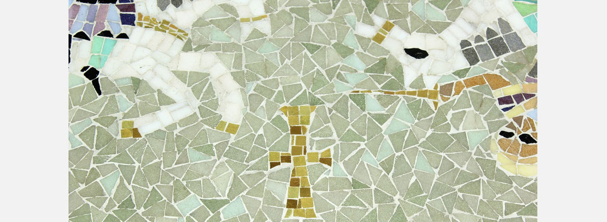 California Studio Coffee Table with Venetian Tile-Top by Conrad Divine 