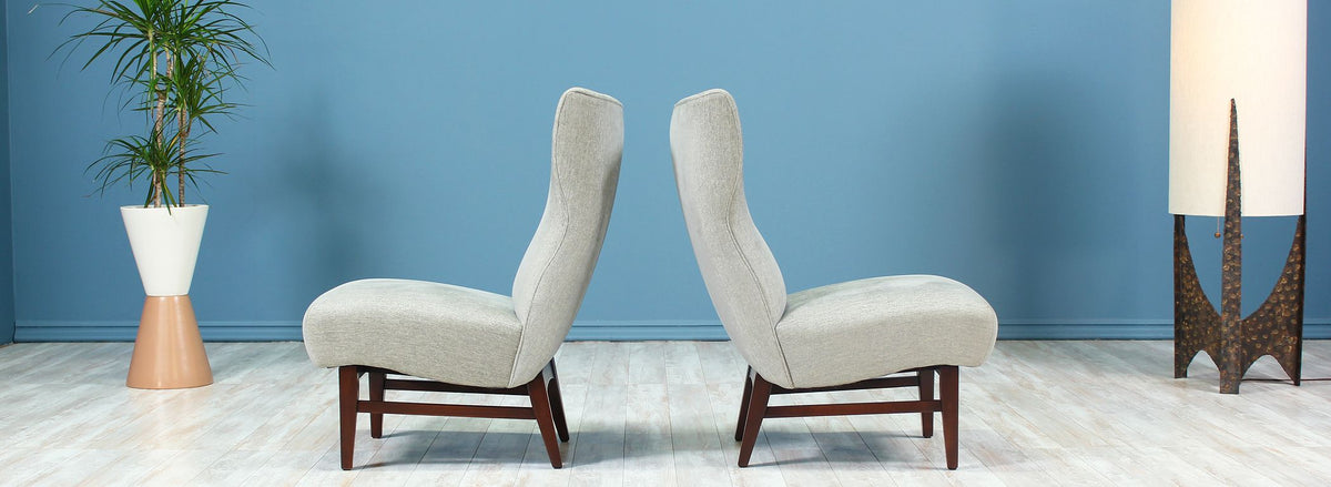 Mid-Century Wingback Lounge Chairs