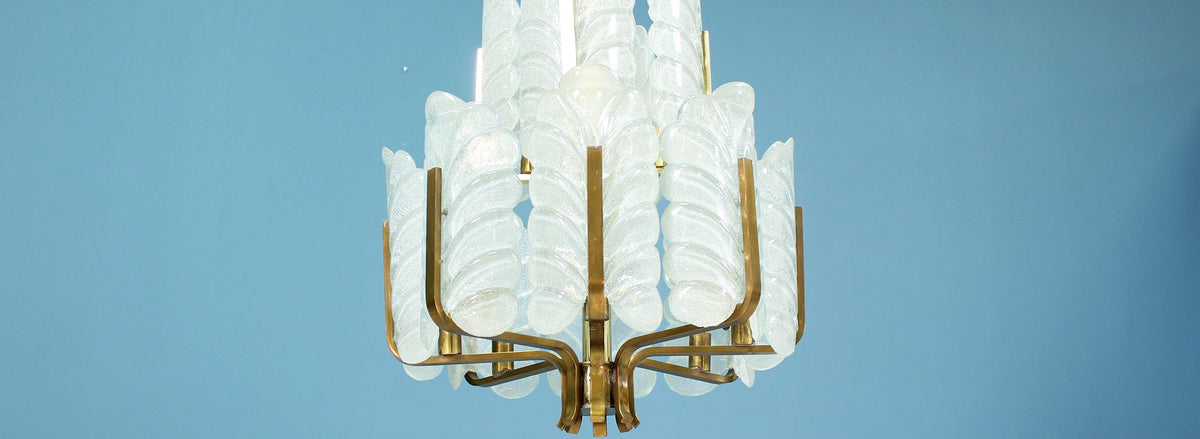 Carl Fagerlund “Acanthus Leaf” Glass Chandelier for Orrefors