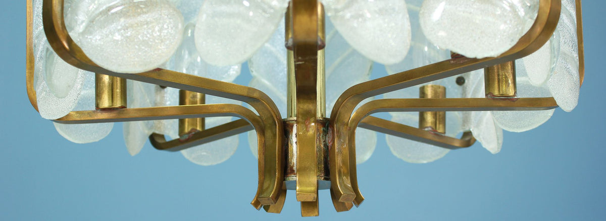 Carl Fagerlund “Acanthus Leaf” Glass Chandelier for Orrefors
