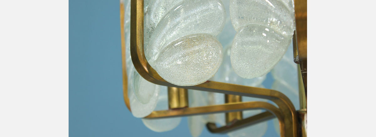 Carl Fagerlund “Acanthus Leaf” Glass Chandelier for Orrefors