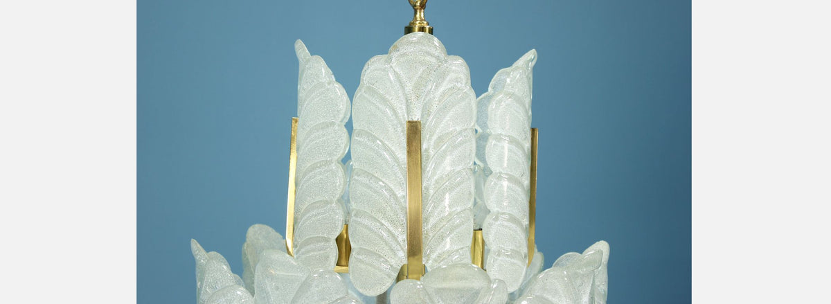 Carl Fagerlund “Acanthus Leaf” Glass Chandelier for Orrefors