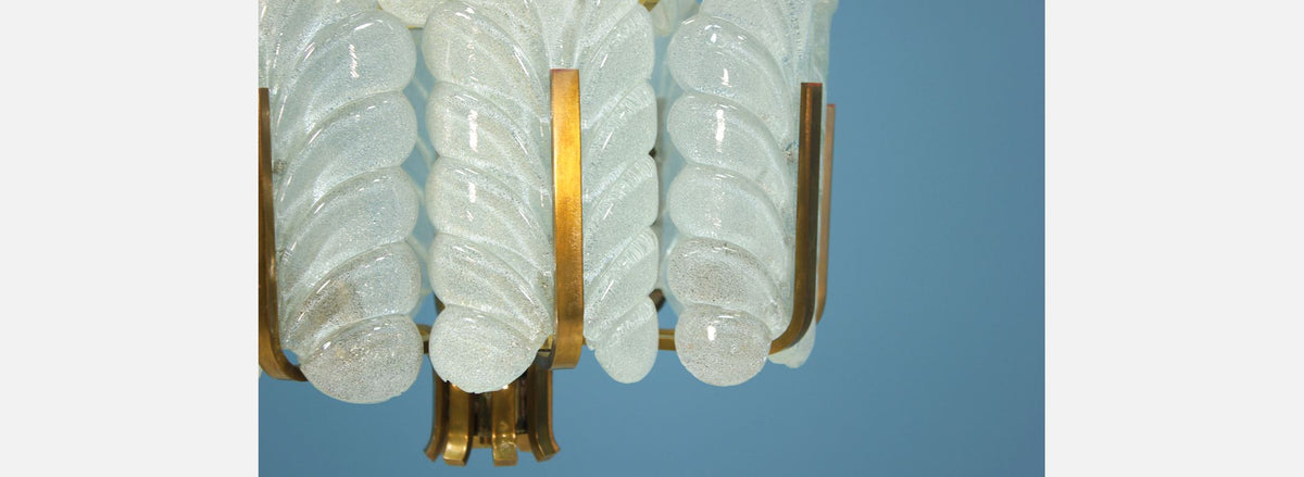 Carl Fagerlund “Acanthus Leaf” Glass Chandelier for Orrefors