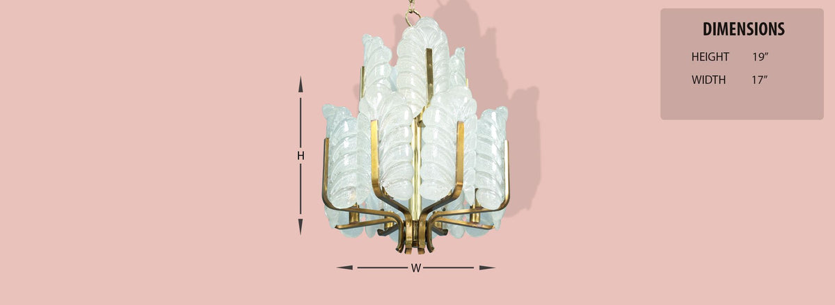 Carl Fagerlund “Acanthus Leaf” Glass Chandelier for Orrefors