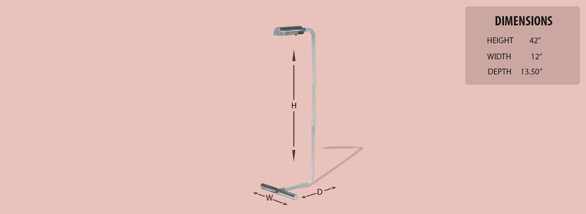 Peter Hamburger "Crylicord" Lucite & Chrome Floor Lamp