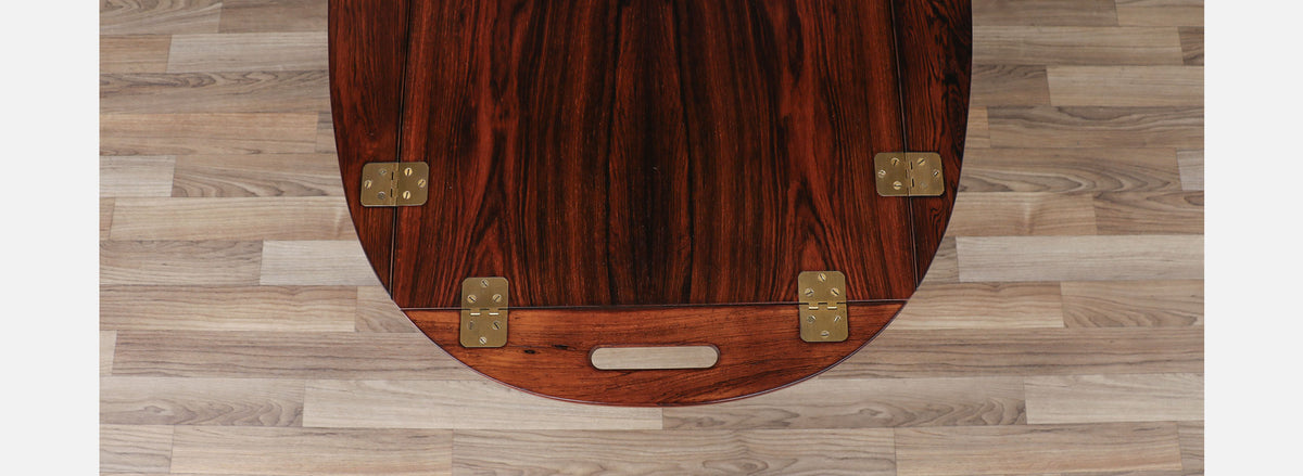 Svend Langkilde Rosewood & Brass Removable Tray Table