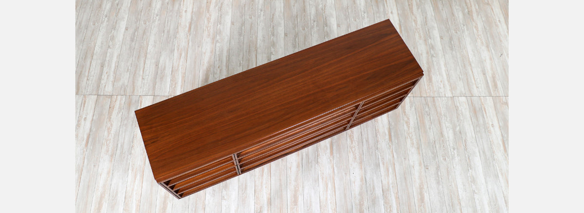 John Keal 12-Drawers Walnut Dresser for Brown Saltman
