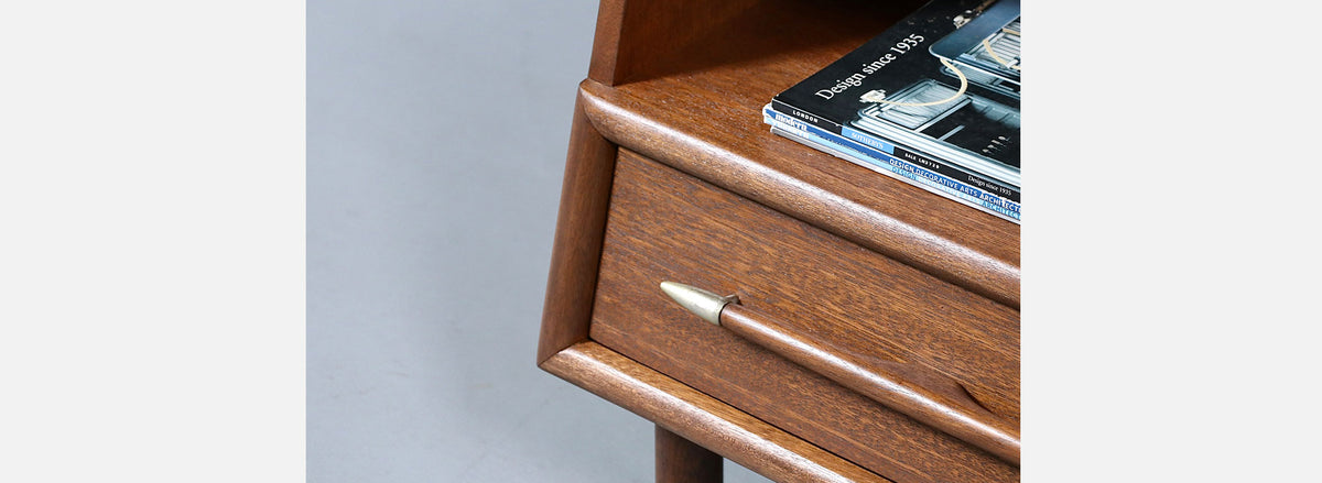 Californian Modern Night Stands w/ Bookcase by John Keal for Brown Saltman