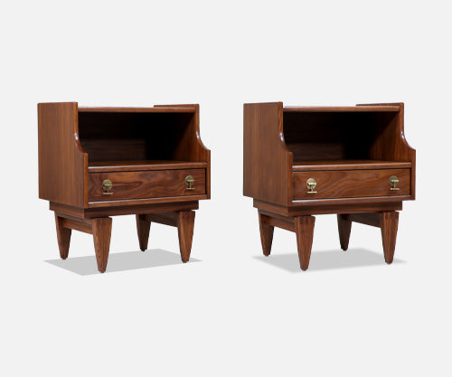 Mid-Century Modern Sculpted Night Stands by Stanley Furniture
