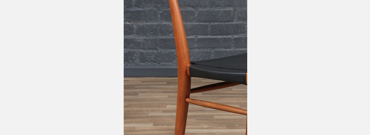 Rolf Rastad & Adolf Relling “Bambi” Teak & Leather Dining Chairs