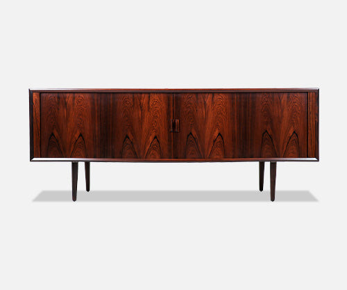 Svend A. Larsen Rosewood Tambour-Door Credenza for Faarup Møbelfabrik