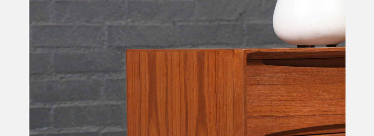 Danish Modern Teak Night Stand w/ Bookcase by Dyrlund