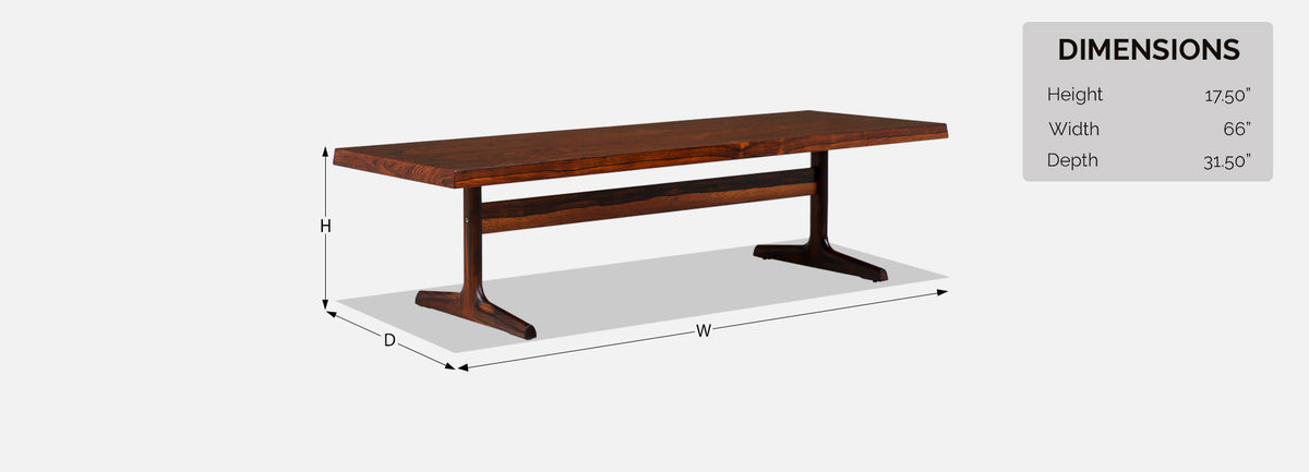 Danish Modern Rosewood Coffee Table by Dansk Design