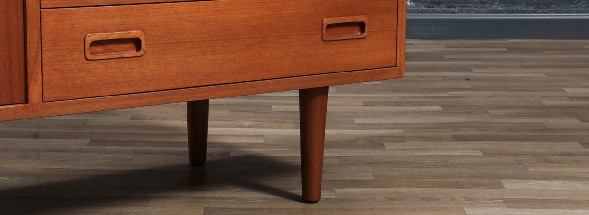 Carlo Jensen Bi-Folding Door Teak Credenza for Hundevad & Co.