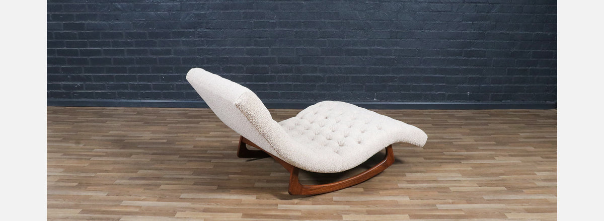 Adrian Pearsall Button Tufted Chaise Rocking Chair for Craft Associates