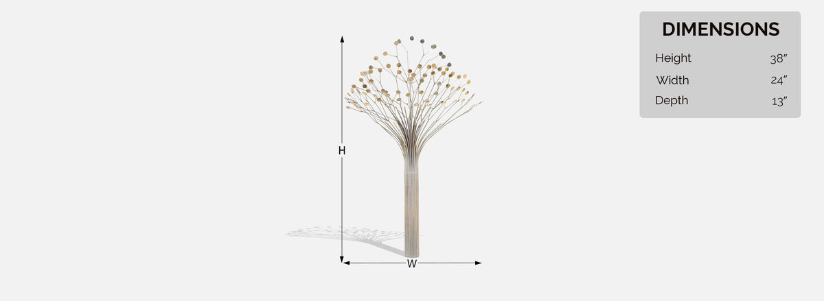Vintage Curtis Jere Brass & Steel Wall-Hanging Tree Sculpture for Artisan House