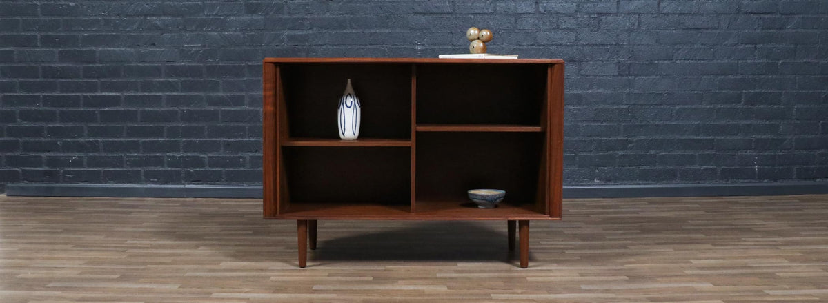Californian Modern Tambour-Door Walnut Credenza by Barzilay