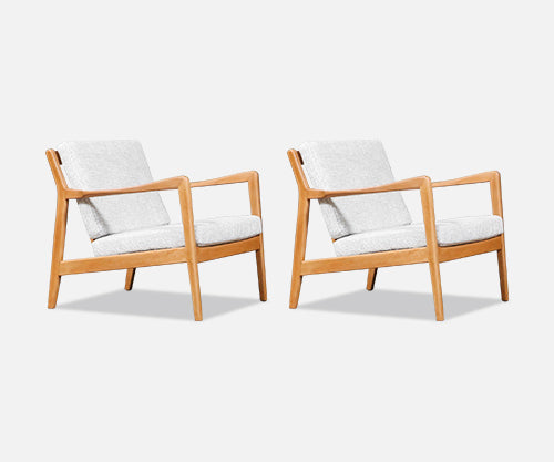 Folke Ohlsson Model "Tema 1" Beechwood Lounge Chairs for Dux