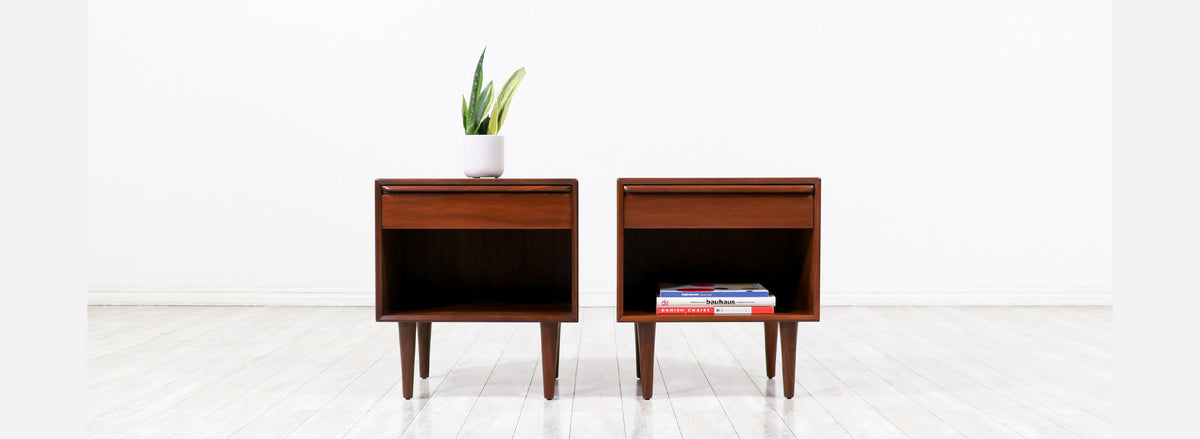 Scandinavian Modern Night Stands with Single Drawers by Westnofa