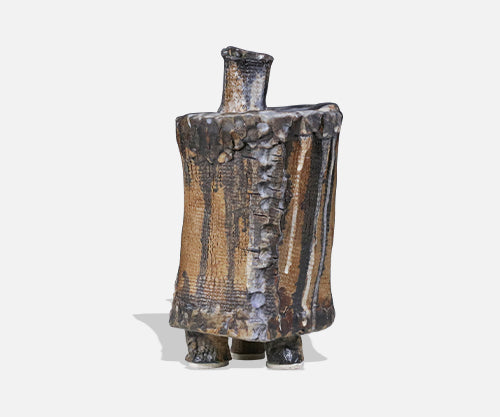 Vintage Brutalist Glaze Ceramic Pottery Sculpture, Signed DeVoe