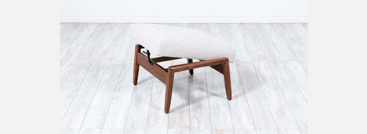 Mid-Century Modern Reclining Lounge Chair with Ottoman by Milo Baughman