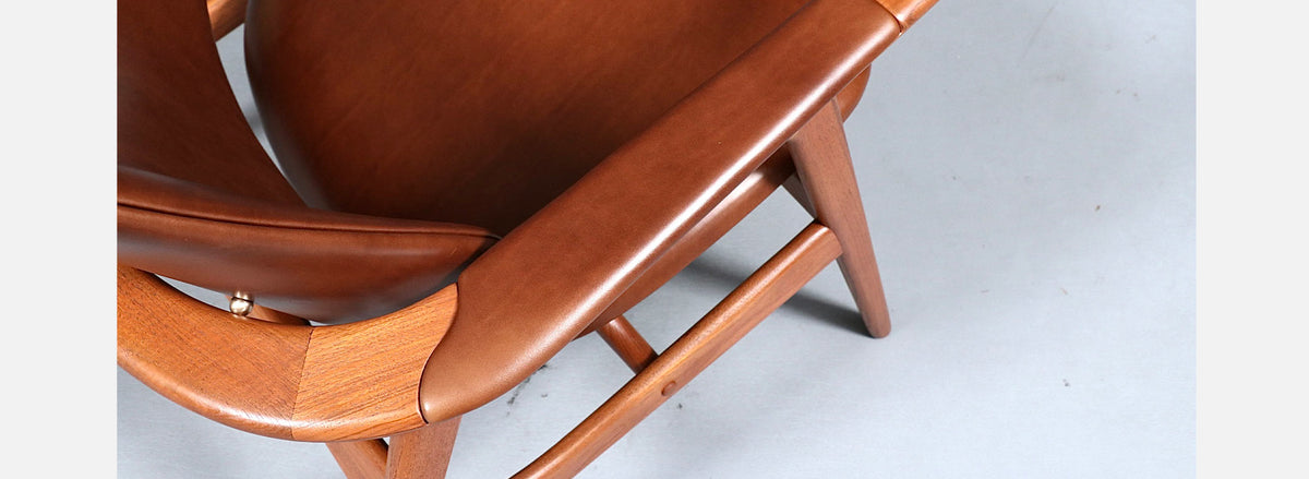 Arne Hovmand-Olsen Teak & Cognac Leather Lounge Chair for Mogens Kold