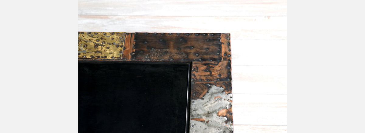 Paul Evans Brutalist Mixed Metal Coffee Table for Directional