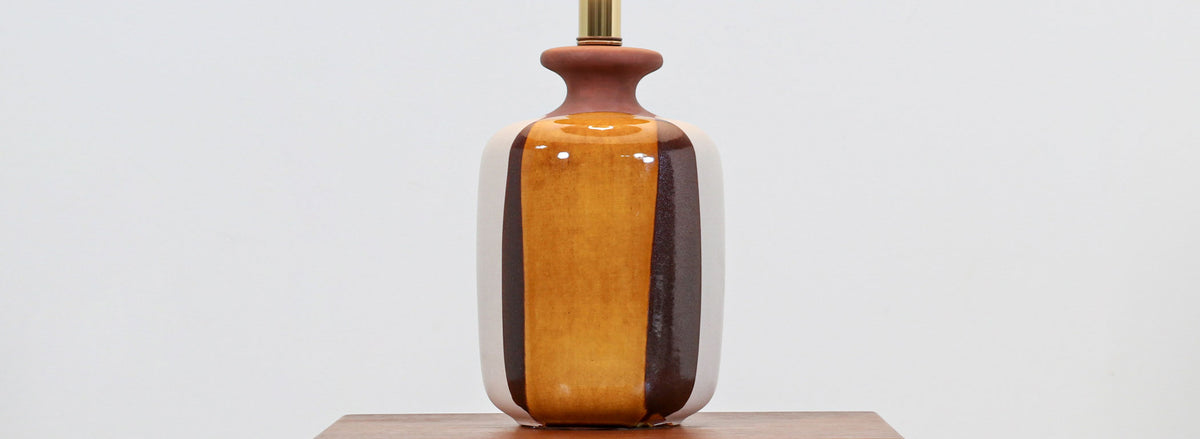 Mid-Century Modern Multi-Drip Glazed Ceramic Table Lamp