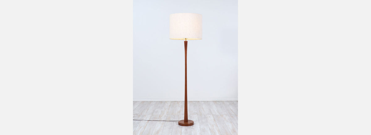 Scandinavian Modern Teak Tulip Style Floor Lamp