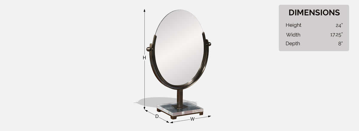 Charles Hollis Jones Double Sided Vanity Brass Mirror