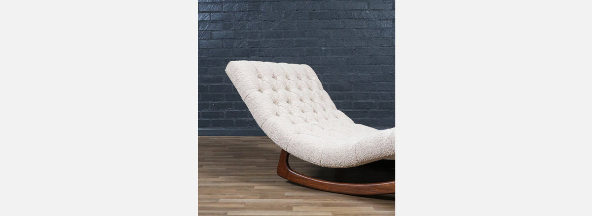 Adrian Pearsall Button Tufted Chaise Rocking Chair for Craft Associates