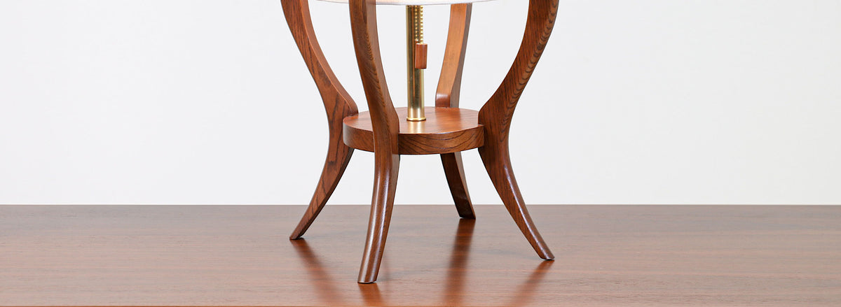 Pair of Mid-Century Modern Sculpted Walnut Table Lamps by Modeline