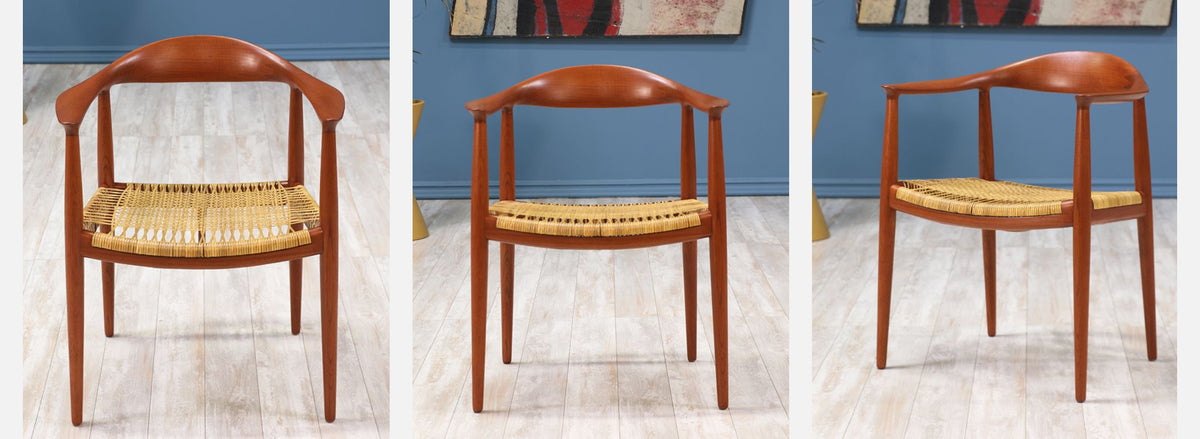 Hans J. Wegner “Round” Caned Arm Chair for Johannes Hansen