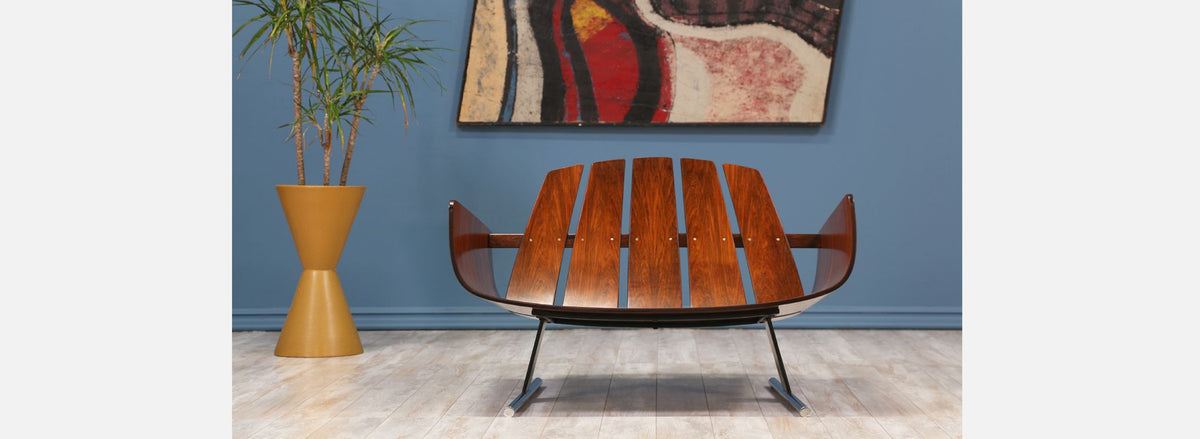 Jorge Zalszupin “Presidencial” Rosewood Lounge Chair with Ottoman