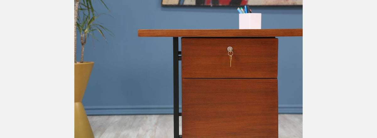 Florence Knoll Executive Walnut Desk