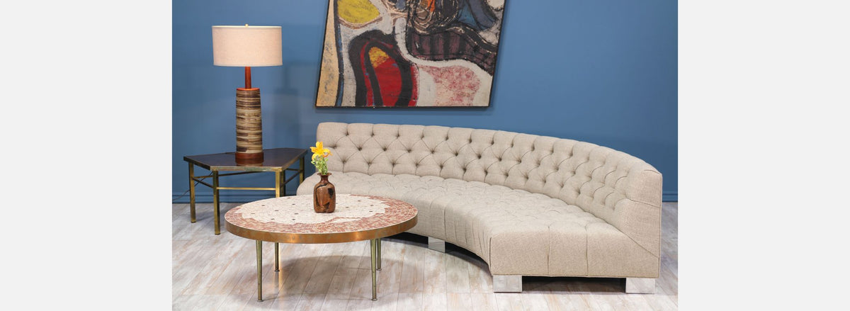 Milo Baughman Diamond Tufted Modular Sofa for Thayer Coggin